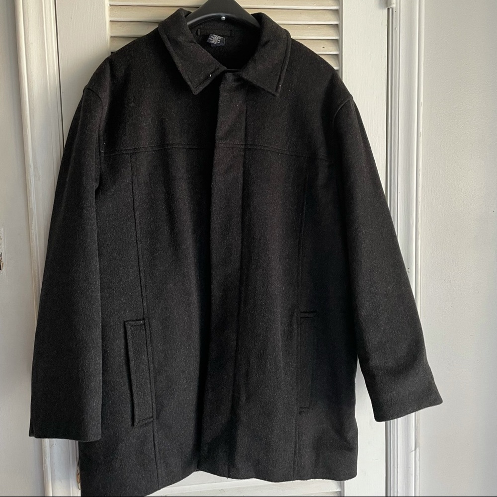 Men’s Charcoal Gray Wool Jcrew Sherpa Lined Jacket - image 2